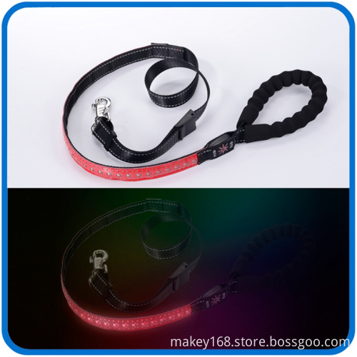Led Glowing Lighted Dog Collar And Leash Set